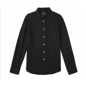 Portugal Flannel, NWT Linen Button Up Shirt, Black, Size XXL